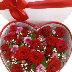 Corazon de 18 rosas